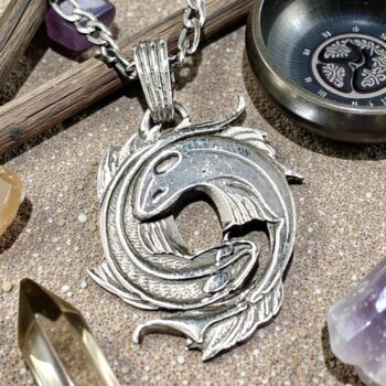 Medalla Pez Koi Yin Yang En Plata 2,5 Cm Art 842