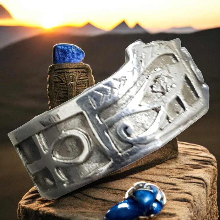 Anillo Ojo De Horus Egipcio Con Ankh Plata 1 Cm 4 Gr Art 873