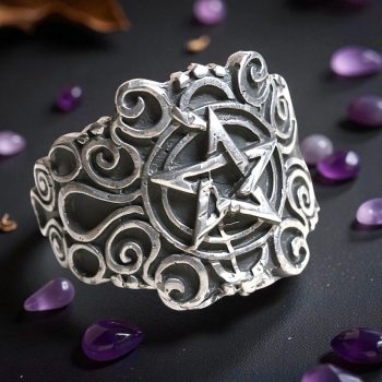 Anillo Pentaculo Gotico En Plata 2 X 2 Cm 9 Gr Art 882