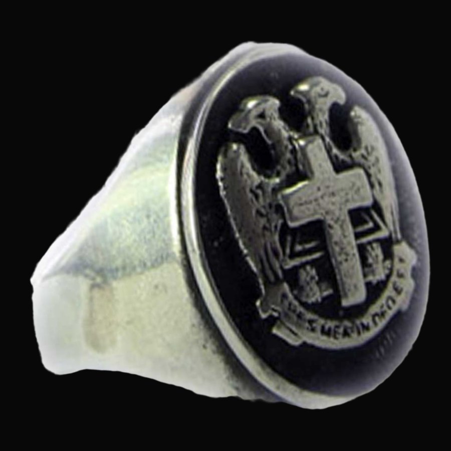 Anillo Masonico Aguilas Bicefalas Plata 1,8 Cm 14 Gr Art 889 - Imagen 3