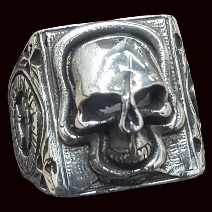 Anillo Masonico Virtus Junxit 2 X 1,5 Cm En Plata 16 gr Art 91 - Imagen 3