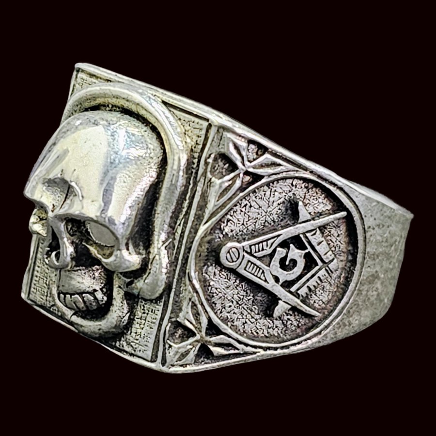 Anillo Masonico Virtus Junxit 2 X 1,5 Cm En Plata 16 gr Art 91 - Imagen 4