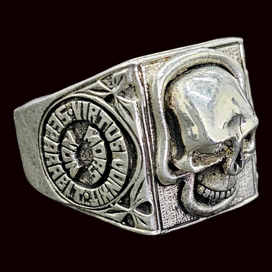 Anillo Masonico Virtus Junxit 2 X 1,5 Cm En Plata 16 gr Art 91 - Imagen 5
