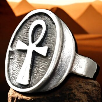 Anillo Egipcio Cruz De Ankh En Plata 1,6 X 1 Cm 5 Gr Art 910