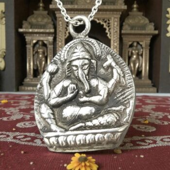 Medalla Ganesha En Plata 2,5 X 2 Cm 9,5 Gr Hinduismo Art 911