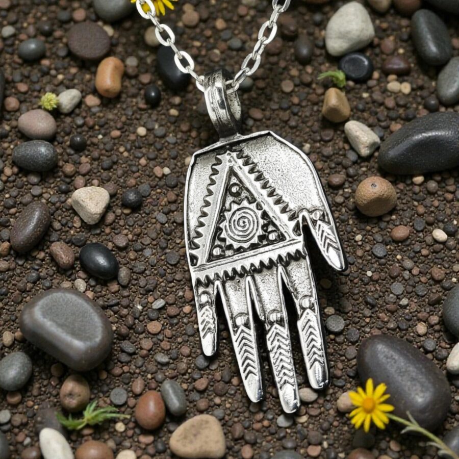 Dije Mano De Fatima Jamsa En Plata 4 X 2 Cm 7,6 Gr Art 945