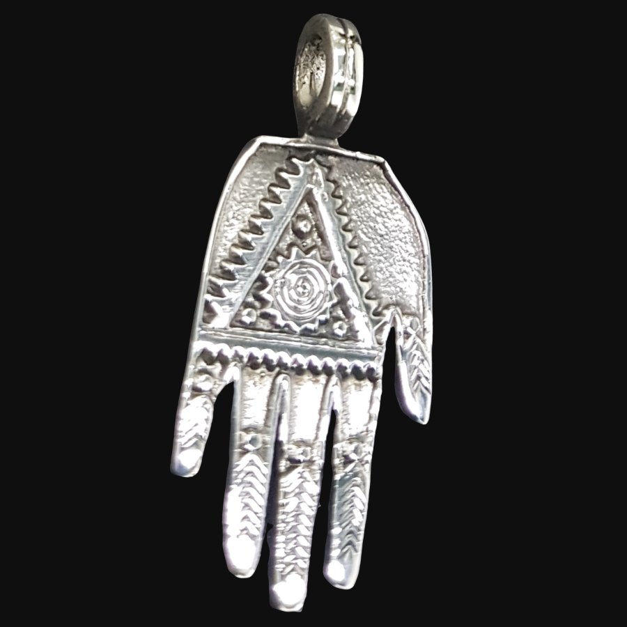 Dije Mano De Fatima Jamsa En Plata 4 X 2 Cm 7,6 Gr Art 945 - Imagen 2