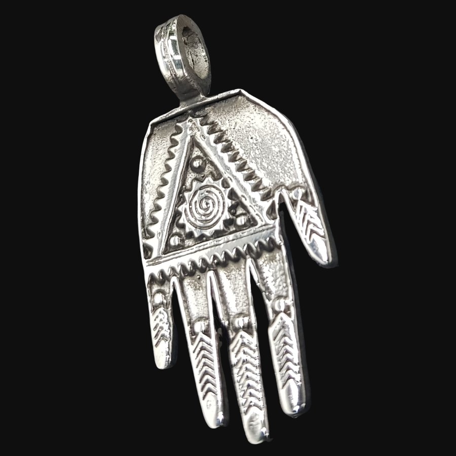 Dije Mano De Fatima Jamsa En Plata 4 X 2 Cm 7,6 Gr Art 945 - Imagen 3