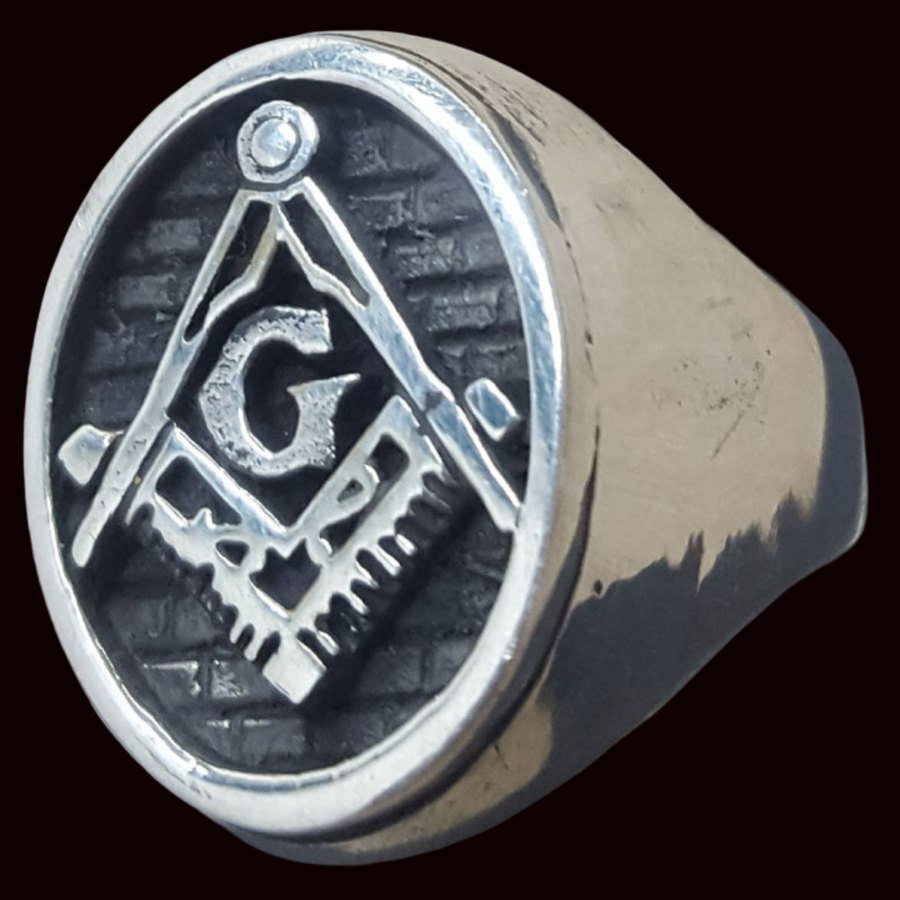 Anillo Masónico Oval Grado Maestro En Plata Masonería 11 gr Art 96 - Imagen 2