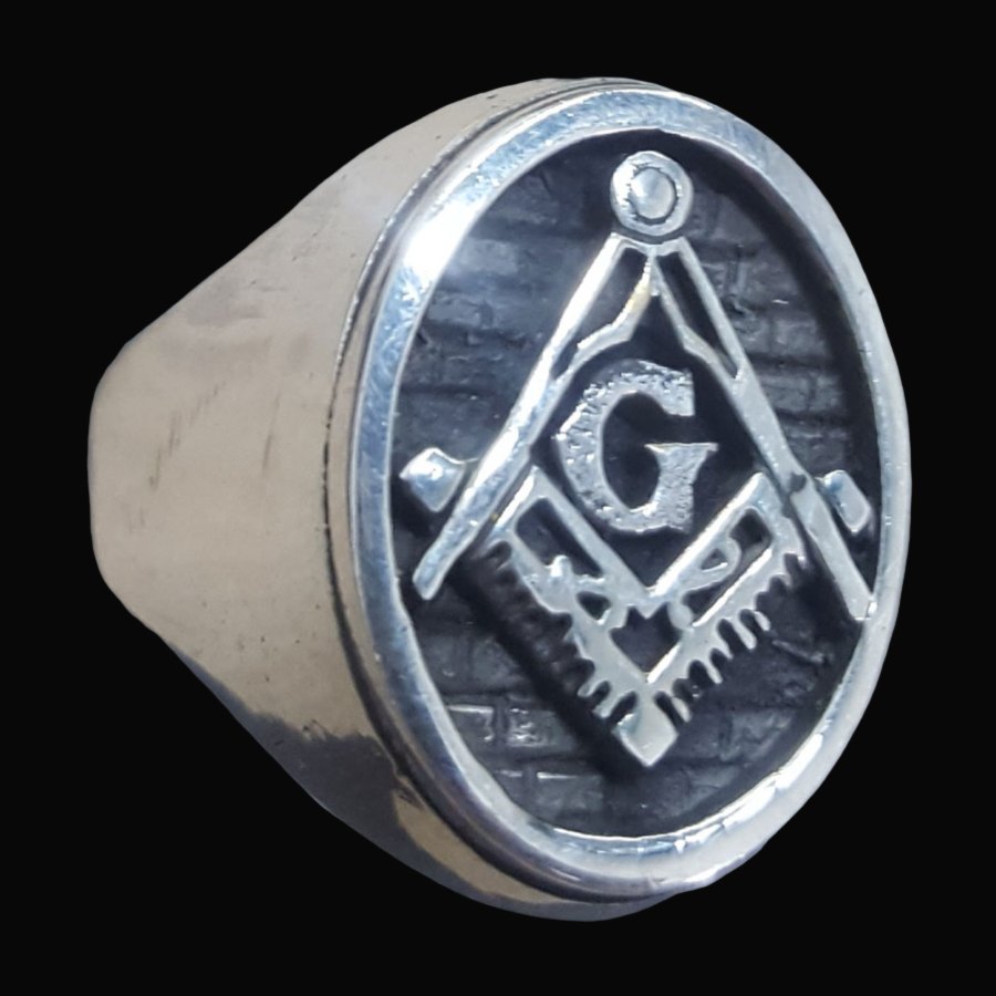 Anillo Masónico Oval Grado Maestro En Plata Masonería 11 gr Art 96 - Imagen 3