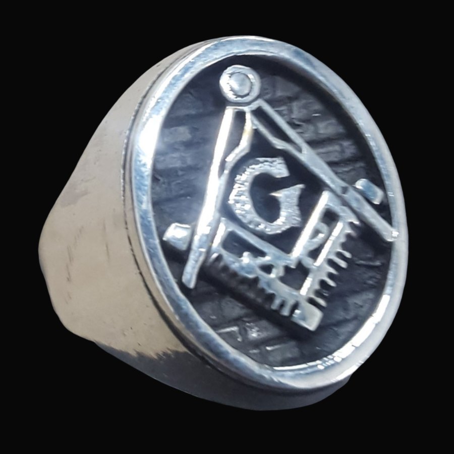 Anillo Masónico Oval Grado Maestro En Plata Masonería 11 gr Art 96 - Imagen 4