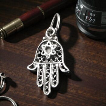 Dije Mano De Fatima Jamsa Estrella David Plata 2 Cm Art 964