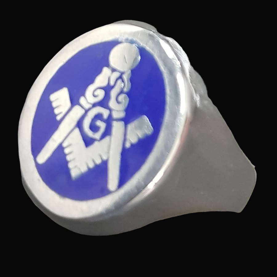 Anillo Masonico Grado Maestro En Plata 1,6 X 1,2 Cm 8 Gr Art 968 - Imagen 2