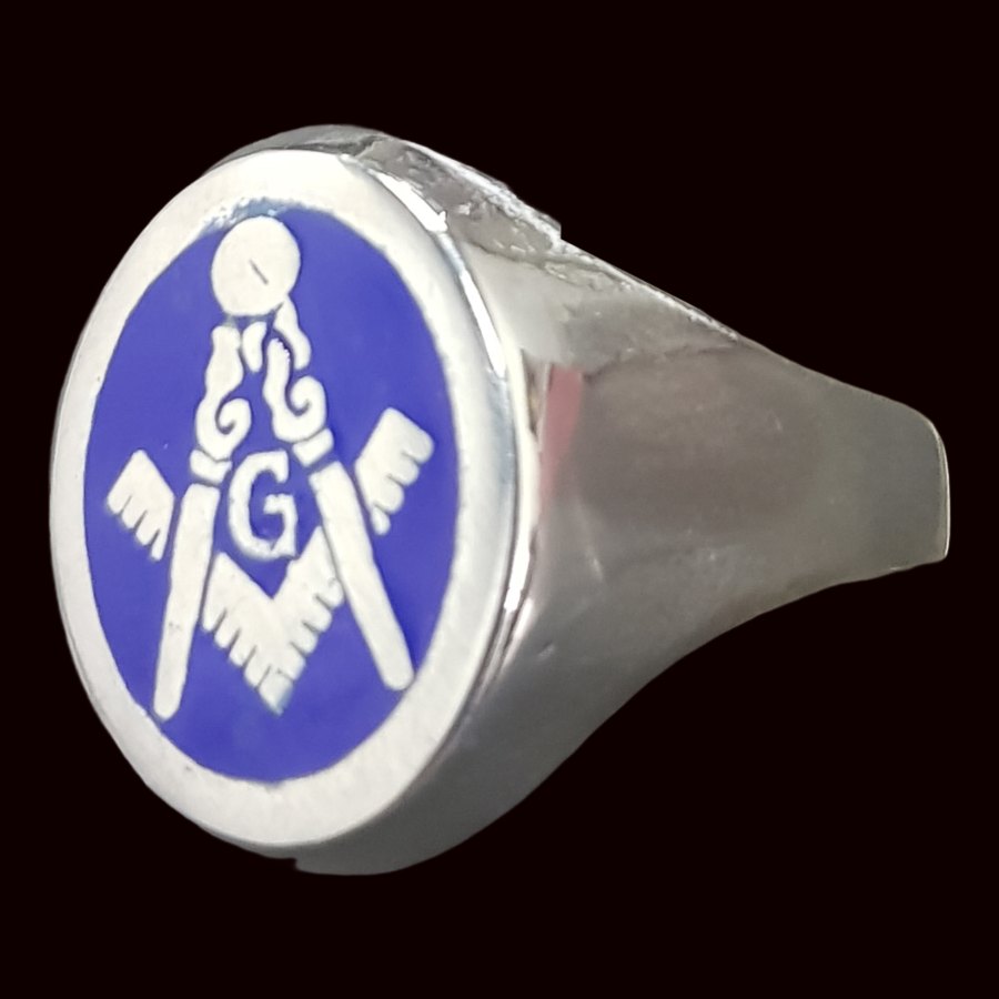 Anillo Masonico Grado Maestro En Plata 1,6 X 1,2 Cm 8 Gr Art 968 - Imagen 3