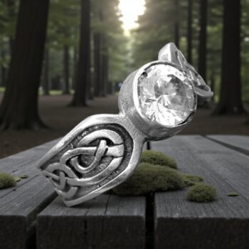 Anillo Nudo Celta Con Piedra En Plata 5 Gr Art 970