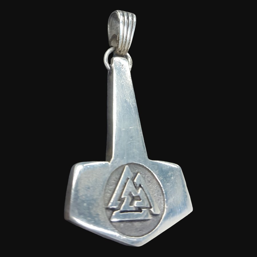 Mjolnir Martillo De Thor Vikingo En Plata 5 Cm 14 Gr Art 99 - Imagen 3