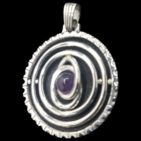 Dije Esenios En Plata Y Amatista 12 Gr 3,5 Cm Art 991 - Imagen 3