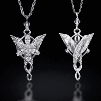 Colgante Evenstar Arwen, Inspirado en el Señor de los Anillos, en Plata 925 (7 cm – 14 gr) Joya de Poder y Amor Eterno