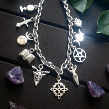 Pulsera Simbolos Altar Wicca Triple Diosa En Plata Art 1353