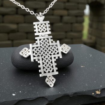 Dije Cruz Copta Rastafari En Plata 9 X 6,5 Cm 17 Gr Art 496