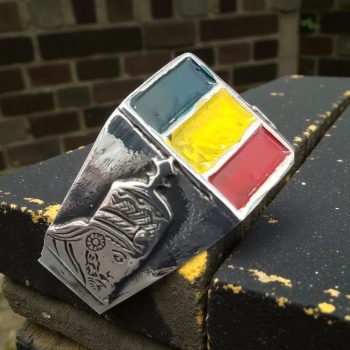 Anillo Rastafari Bandera Africa Plata 11 Gr 1,1 Cm Art 898