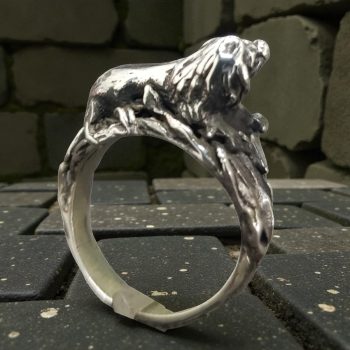 Anillo Rastafari Leon Judah Plata 11 Gr 1,5 Cm Art 899