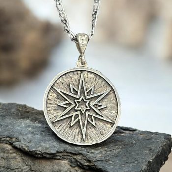 Dije Estrella 12 Puntas 2,6 Cm 8 Gr En Plata Art 140