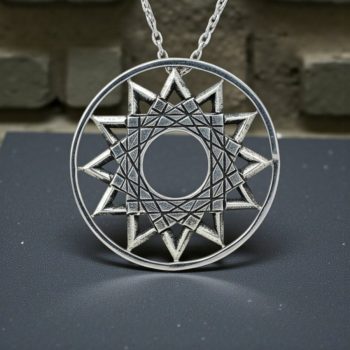 Dije Estrella 12 Puntas 3,7 Cm 8,6 Gr En Plata Art 162