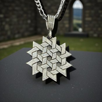 Dije Estrella 12 Puntas Amuleto Plata 3 Cm 5,5 Gr Art 516