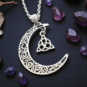 Dije Triqueta Celta Luna Wicca Creciente En Plata Art 1362
