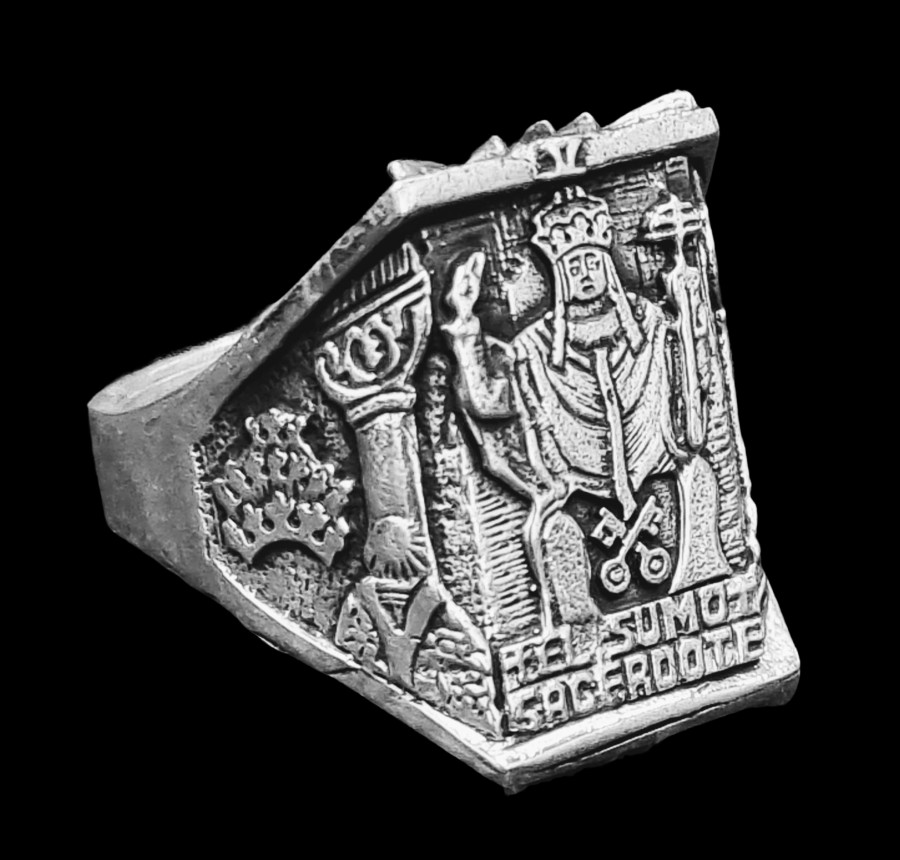 Anillo Carta 5 del Tarot Rider Sumo Sacerdote en Plata 13 Gr 2 X 1,5 Cm Art 1568 - Imagen 7