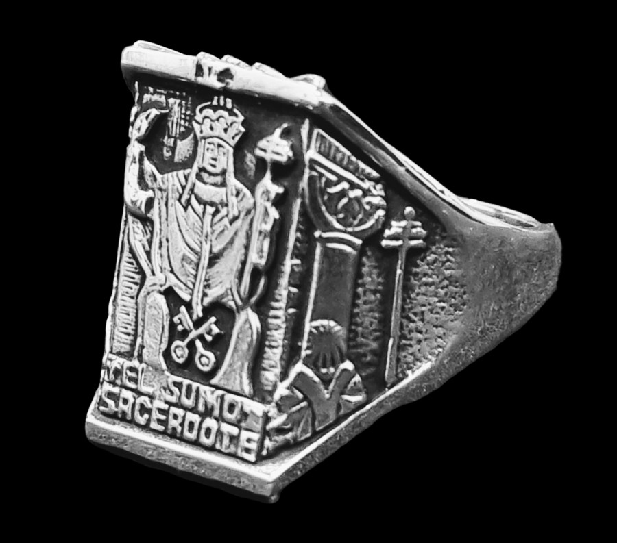 Anillo Carta 5 del Tarot Rider Sumo Sacerdote en Plata 13 Gr 2 X 1,5 Cm Art 1568 - Imagen 6