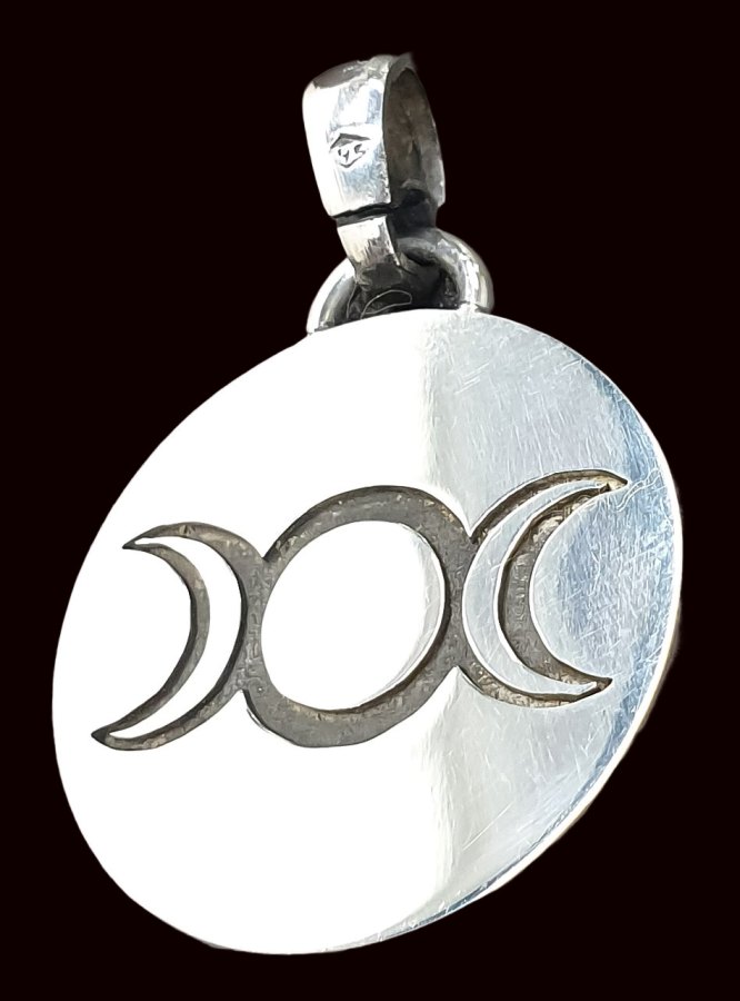Dije Sello Diosa Hecate Wicca Plata 3 Cm 16 Gr Art 1218 - Imagen 5