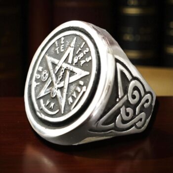 Anillo Tetragrammaton Nudo Celta Plata 2 Cm 13,5 Gr Art 1251