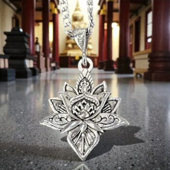 Dije Flor De Loto En Plata 3 Cm 11 Gr Art 1376