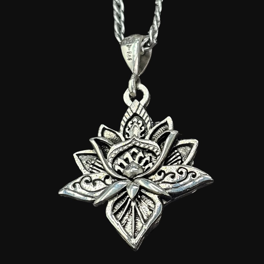 Dije Flor De Loto En Plata 3 Cm 11 Gr Art 1376 - Imagen 3