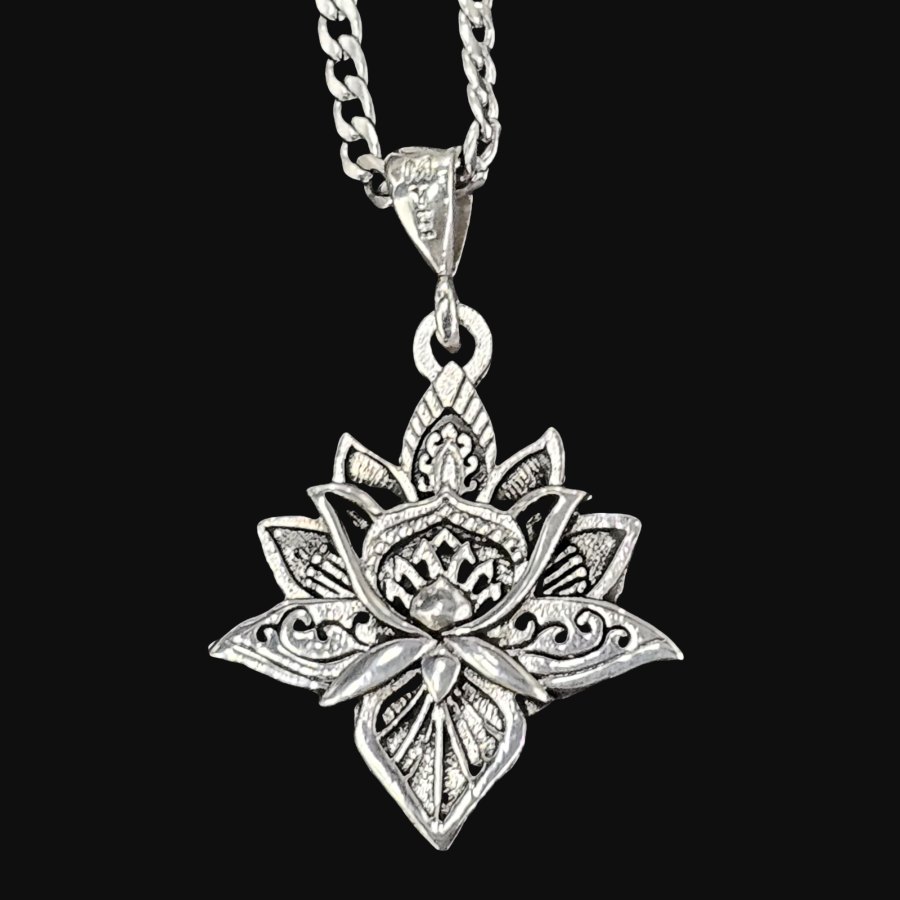 Dije Flor De Loto En Plata 3 Cm 11 Gr Art 1376 - Imagen 4