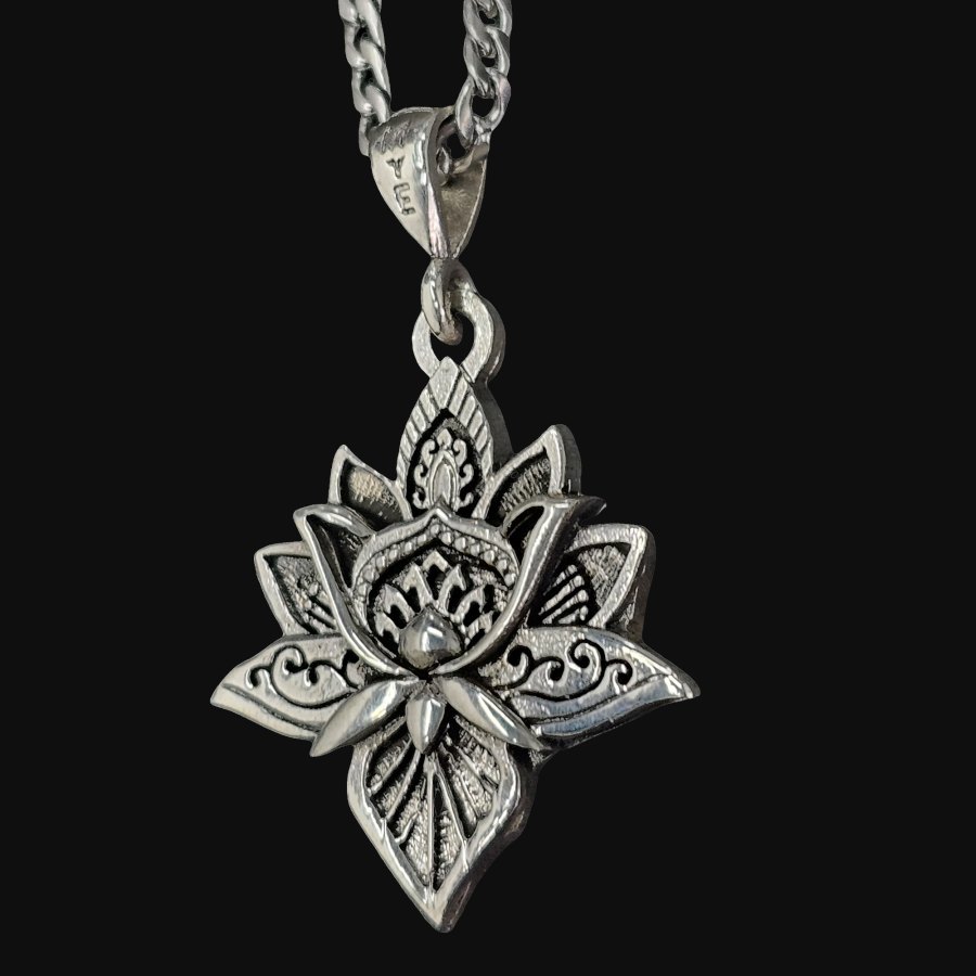 Dije Flor De Loto En Plata 3 Cm 11 Gr Art 1376 - Imagen 5