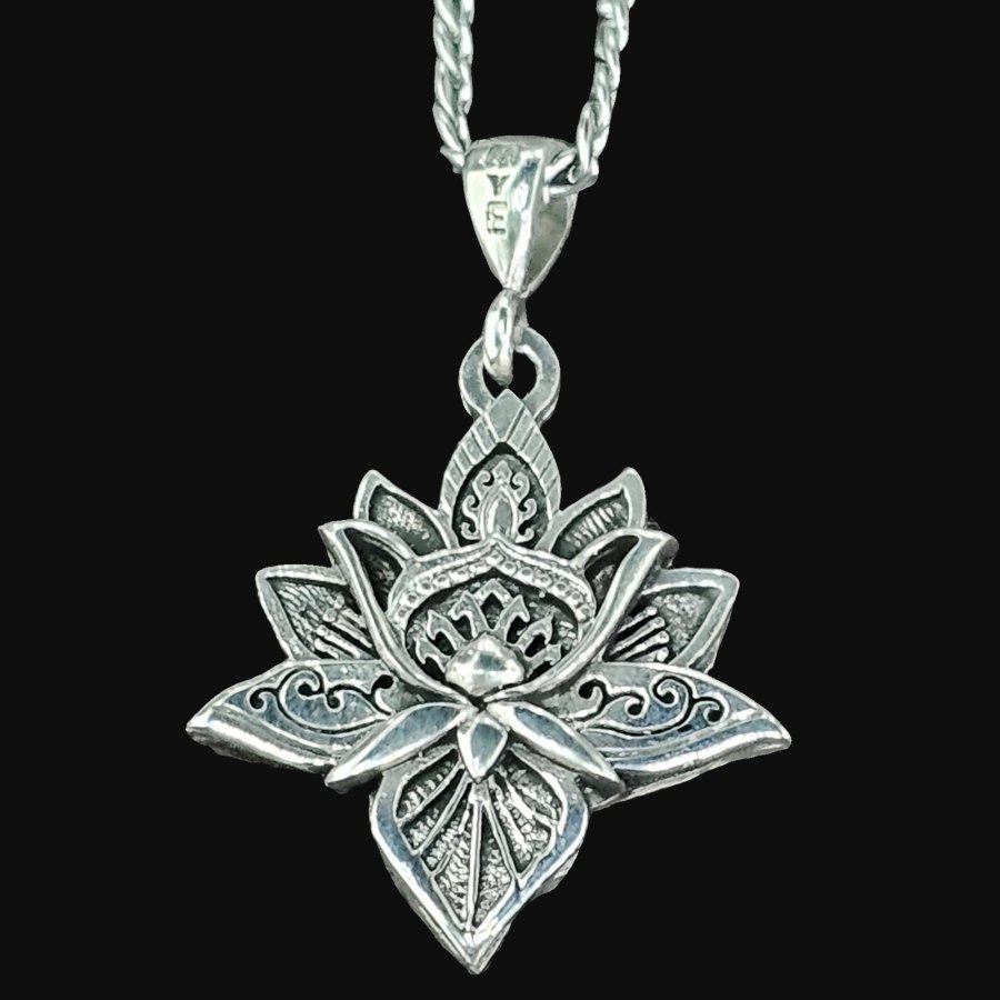 Dije Flor De Loto En Plata 3 Cm 11 Gr Art 1376 - Imagen 6
