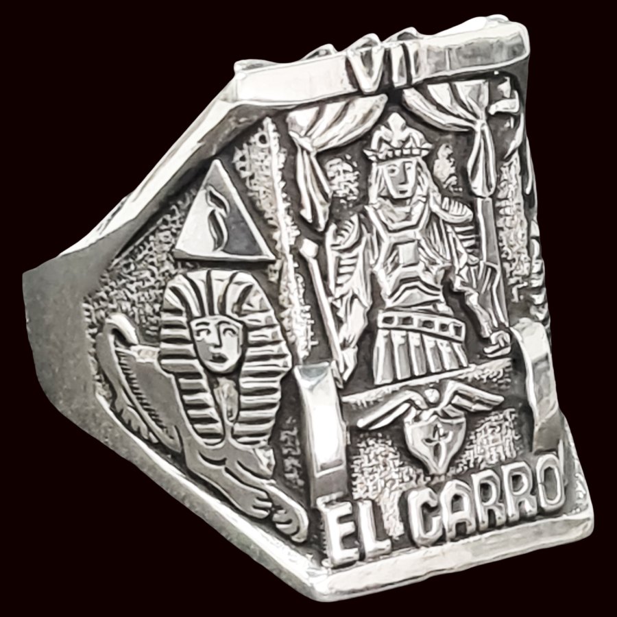Anillo Carta 7 del Tarot Rider El Carro Plata 13 Gr 2 X 1,5 Cm 14 Gr Art 1381 - Imagen 3