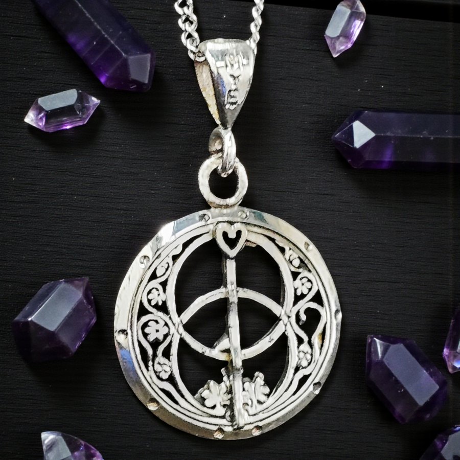 Dije Wicca Vesica Pisis En Plata 2,5 X 2 Cm 3 Gr Art 1382