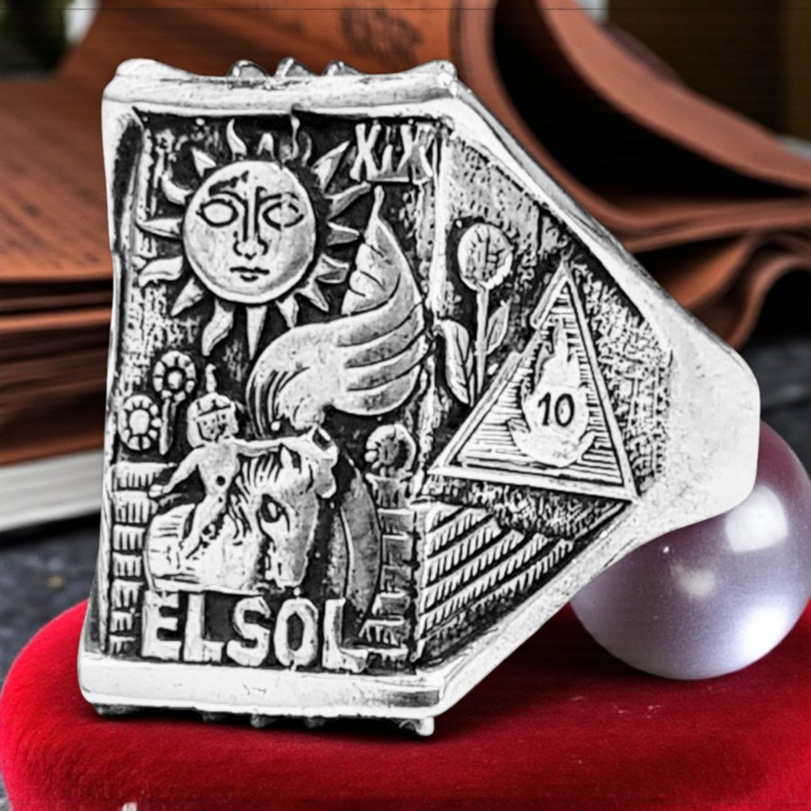 Anillo Carta 19 del Tarot Rider El Sol Plata 13 Gr 2 X 1,5 Cm 13 Gr Art 1384