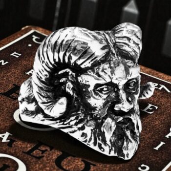 Anillo Calavera Carnero Barba Plata 2 X 2 Cm 18 Gr Art 1395