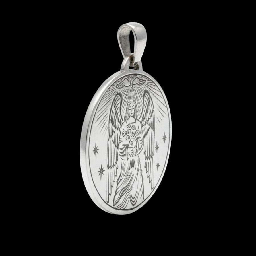 Dije Sello Arcangel Gabriel En Plata 4 X 3 Cm 9,1 Gr Art 552 - Imagen 3