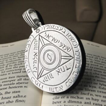 Dije Wicca Cuarto Pentaculo consagrado a Saturno Plata 3 Cm 13 Gr 44 Sellos de Salomón Art 793