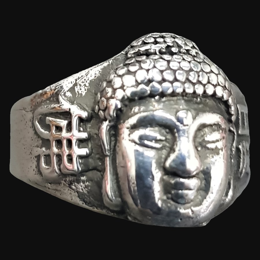 Anillo Buda En Plata 1,8 X 1,2 Cm 22 Gr Budismo Art 894 - Imagen 5