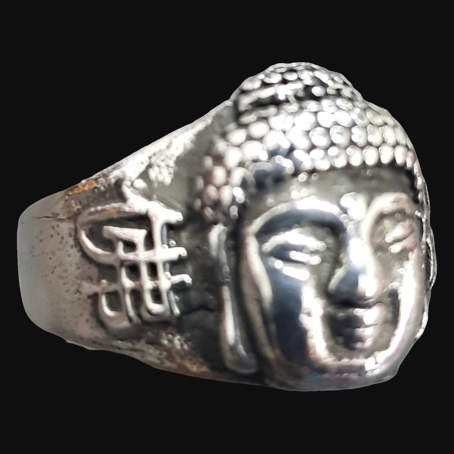 Anillo Buda En Plata 1,8 X 1,2 Cm 22 Gr Budismo Art 894 - Imagen 4