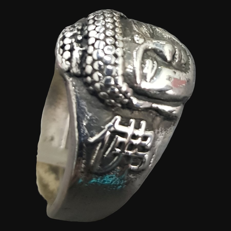 Anillo Buda En Plata 1,8 X 1,2 Cm 22 Gr Budismo Art 894 - Imagen 3