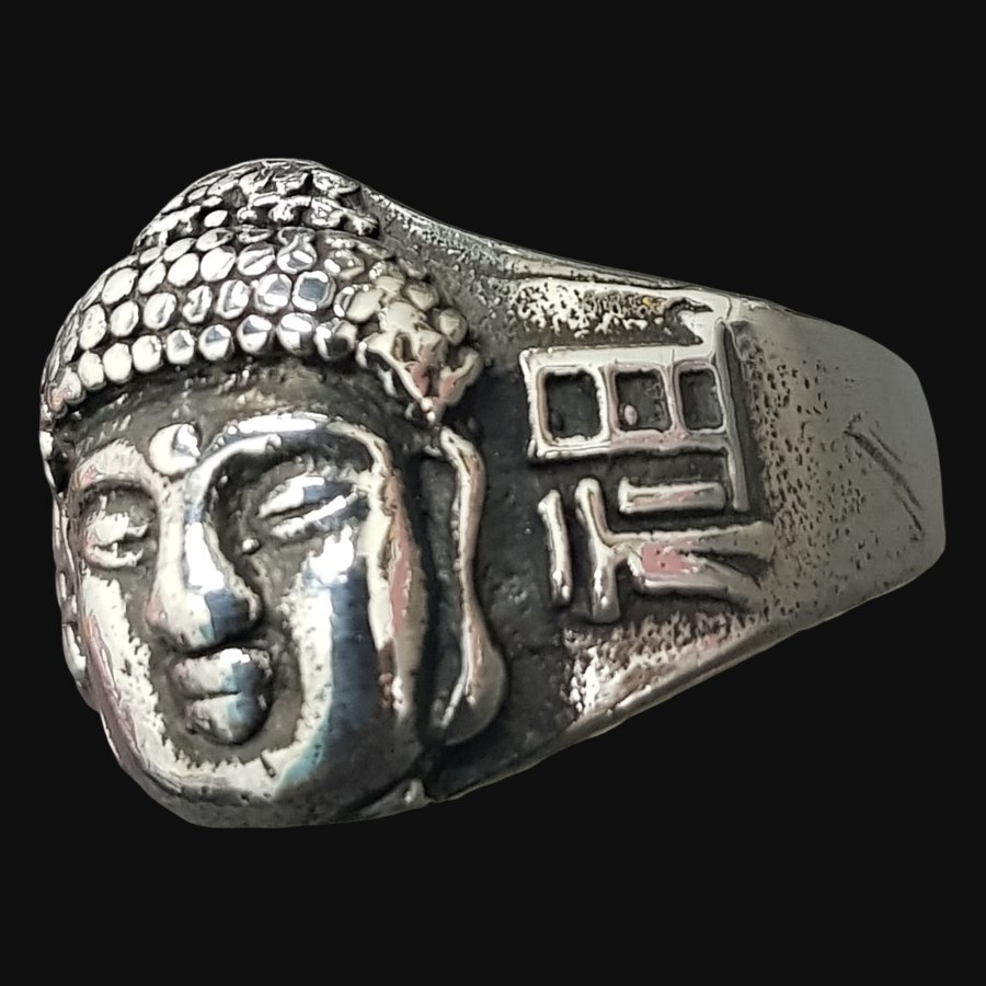 Anillo Buda En Plata 1,8 X 1,2 Cm 22 Gr Budismo Art 894 - Imagen 2