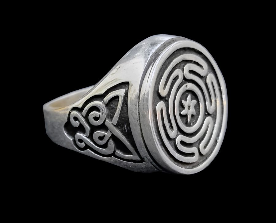 Anillo Sello Diosa Hecate Wicca Plata 1,8 Cm 12 Gr Art 895 - Imagen 5